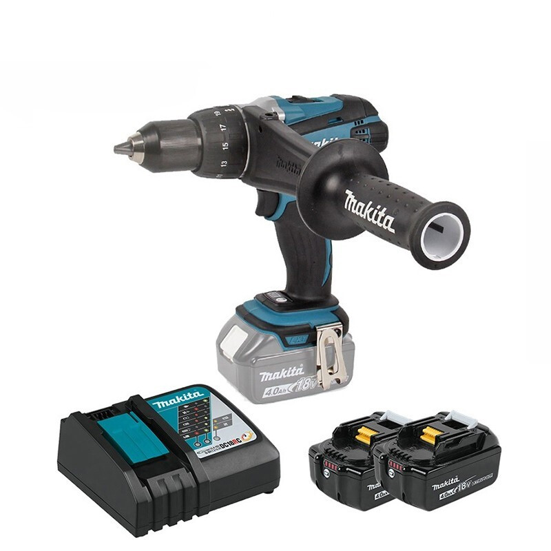 Дрель электрическая Makita DDF458RME + два аккумулятора 4.0Ah, одна зарядка