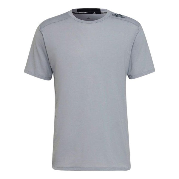 Футболка adidas Solid Color Sports Logo Casual Round Neck Short Sleeve Gray, серый