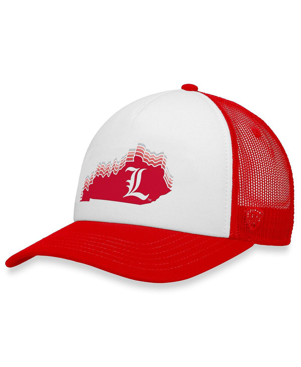 Мужская бело-красная кепка Louisville Cardinals Tone Down Trucker Snapback Top of the World