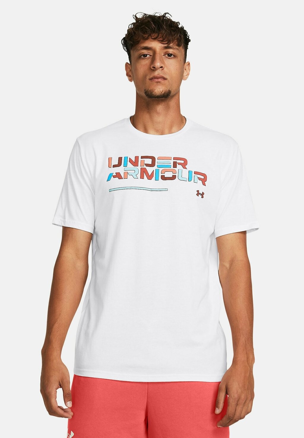 

Футболка с принтом Short-Sleeve Graph Colorblock Wordmark Ss Under Armour, белый