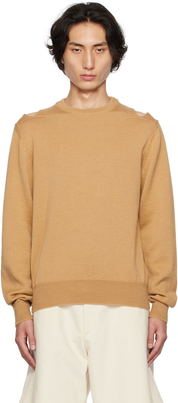 

Бежевый свитер с вырезом Jil Sander