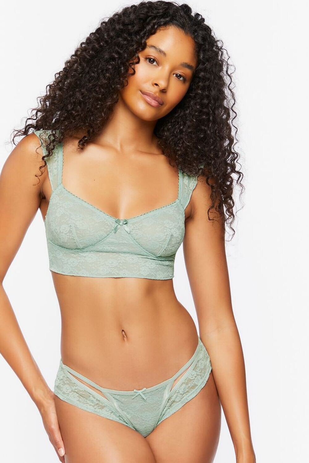 

Хипстерские трусики с кружевным вырезом Forever 21, синий
