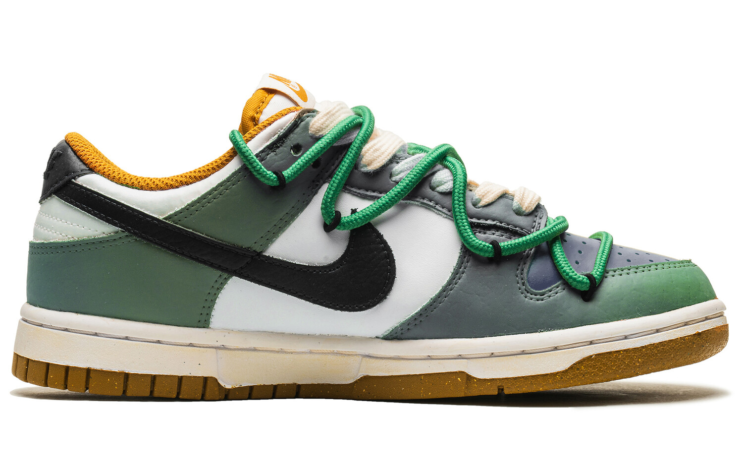 

Кроссовки Nike Dunk Skateboarding Shoes Women's Low-top Gray/Yellow, зеленый