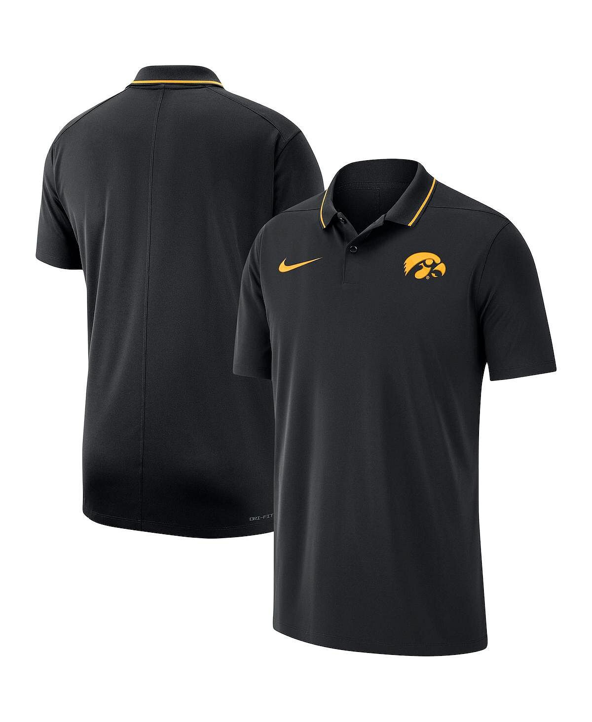 

Мужская черная рубашка-поло Iowa Hawkeyes Coaches Performance Nike