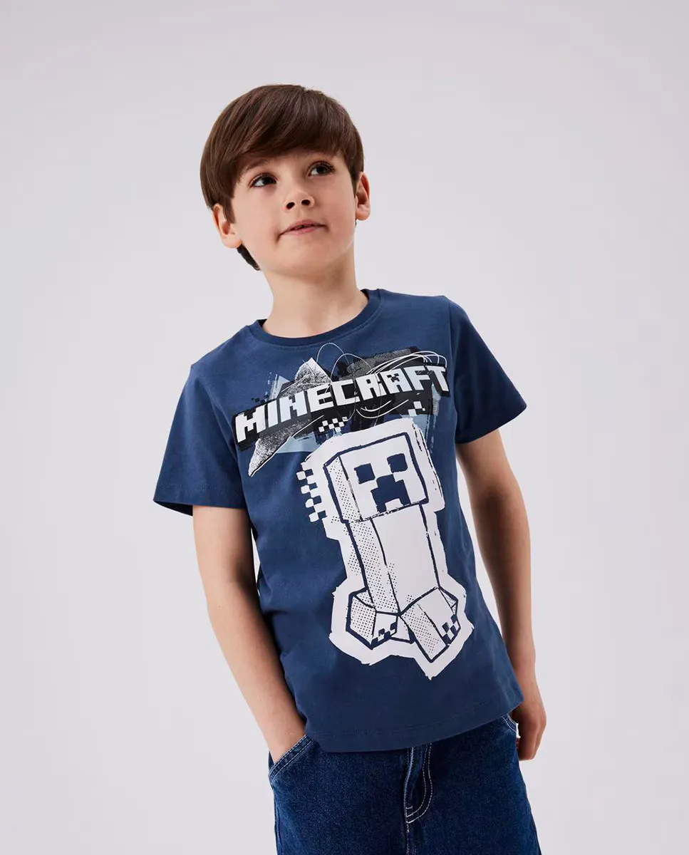 

Футболка Minecraft с короткими рукавами name it, синий