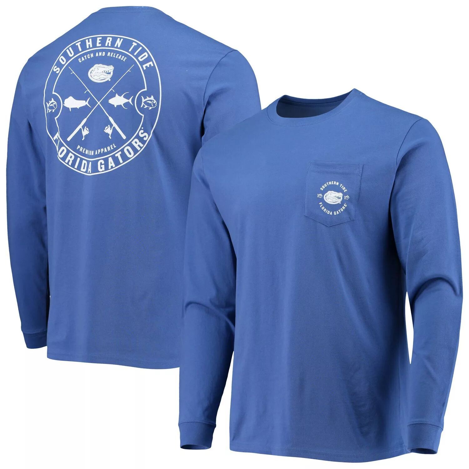

Мужская футболка с длинным рукавом Southern Tide Royal Florida Gators Catch and Release
