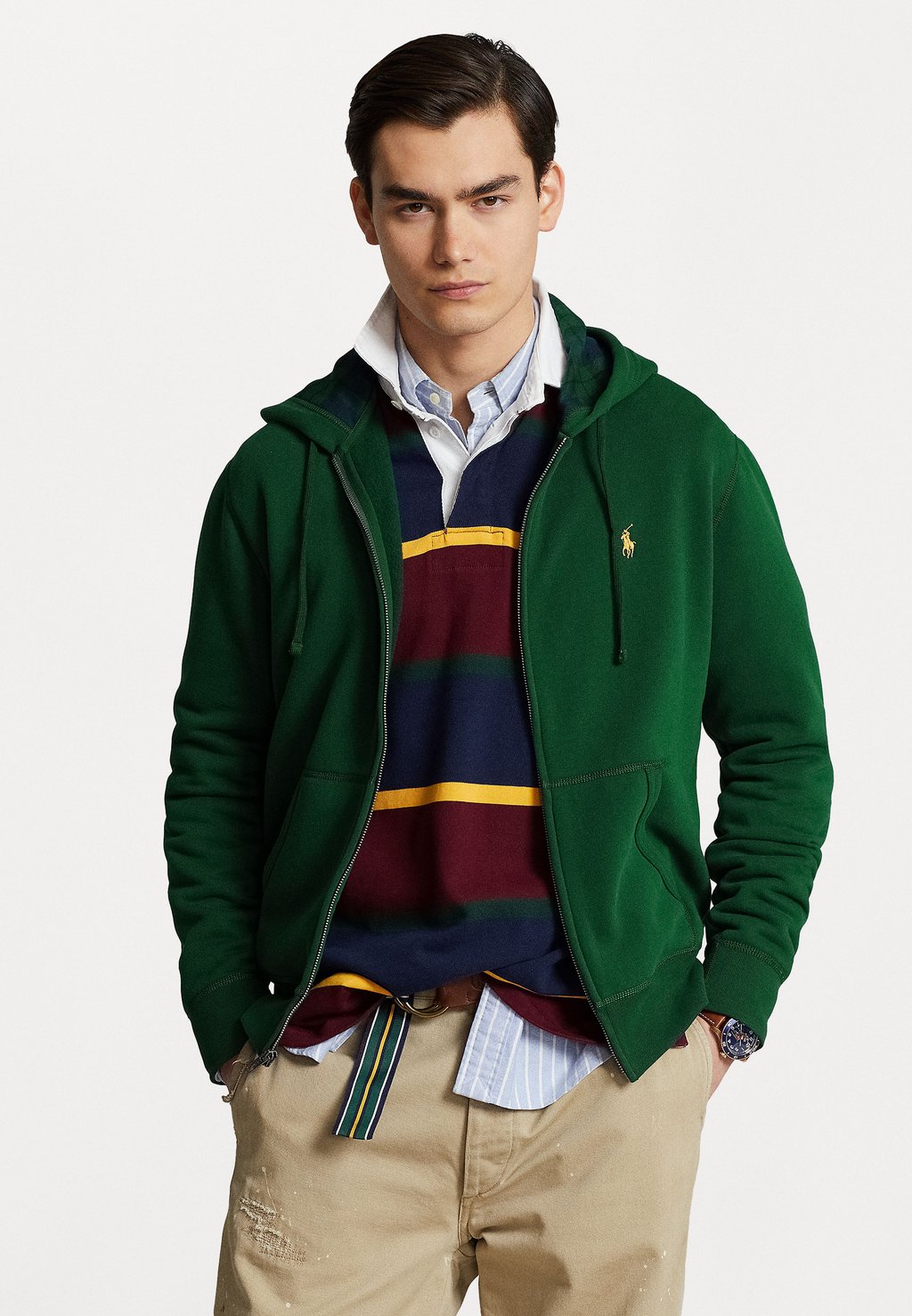 

Толстовка на молнии Polo Ralph Lauren LONG SLEEVE, охотничий клуб зеленый