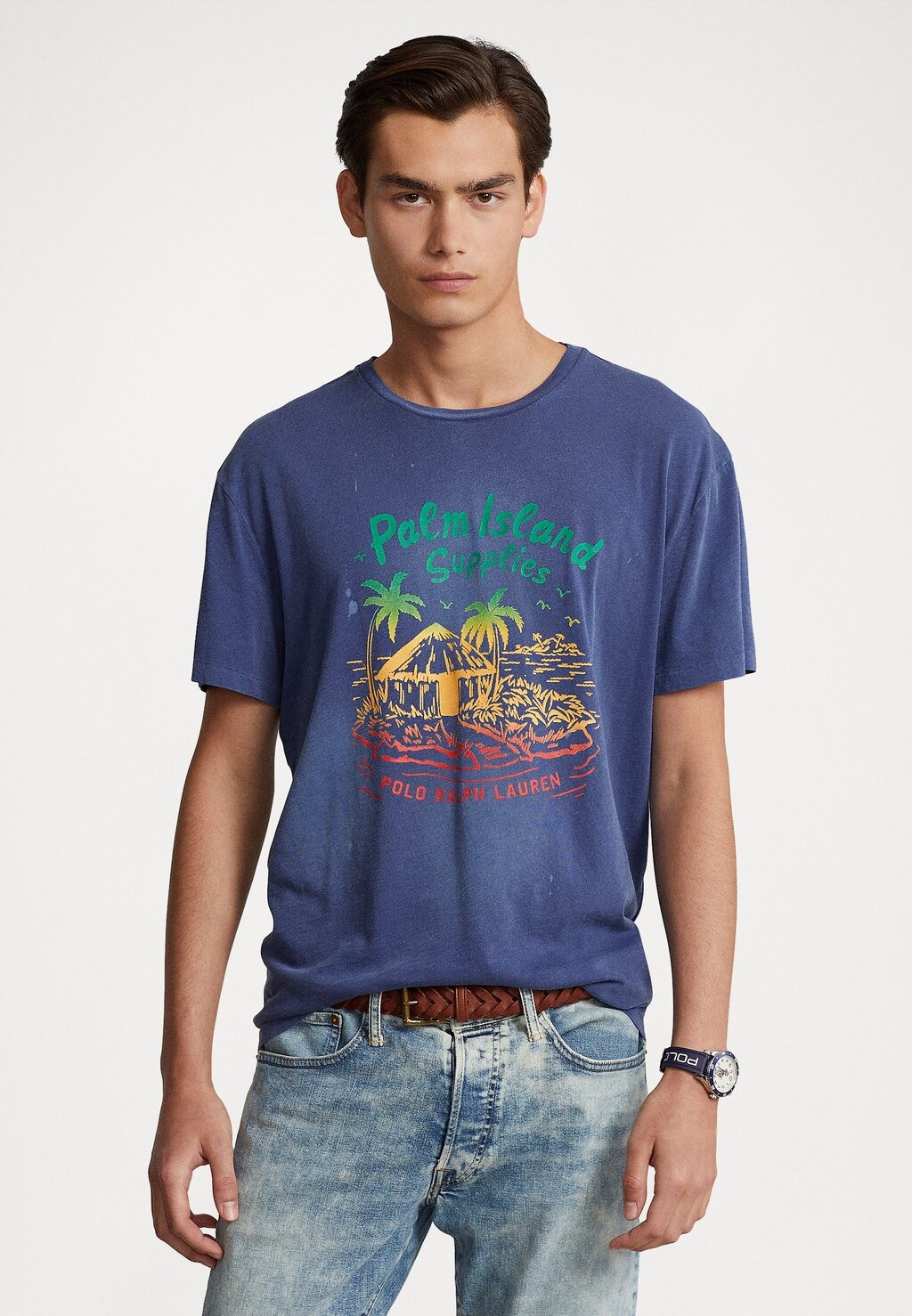 

Футболка с принтом Polo Ralph Lauren, синий
