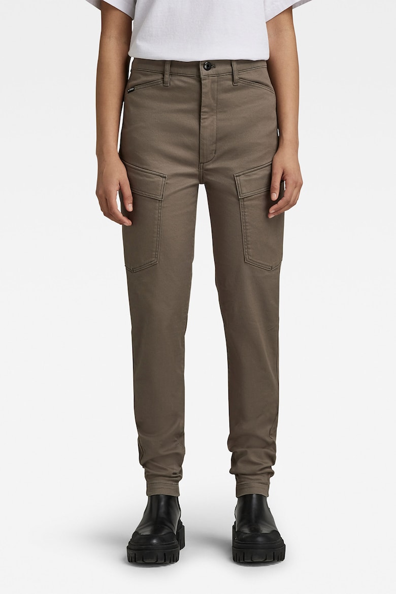 Узкие брюки карго с высокой талией Kafey G-Star Raw, коричневый