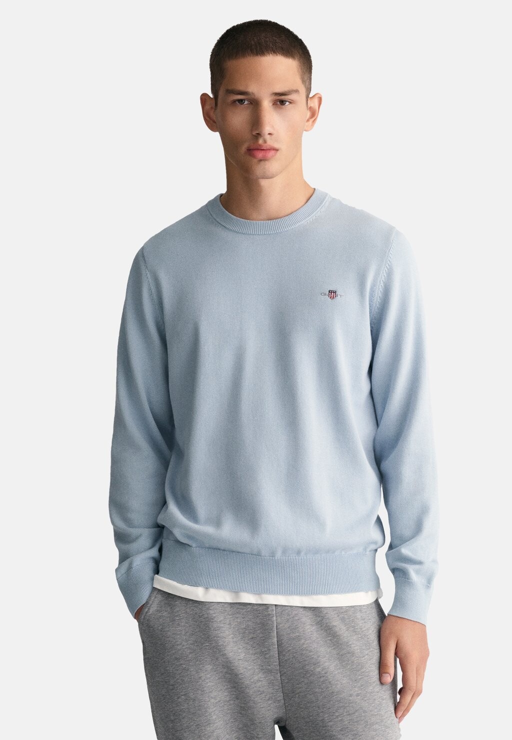 

Толстовка Classic C Neck GANT, цвет marled blue