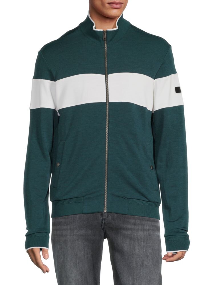 

Шерстяная куртка с цветными блоками Mockneck Z Zegna, зеленый