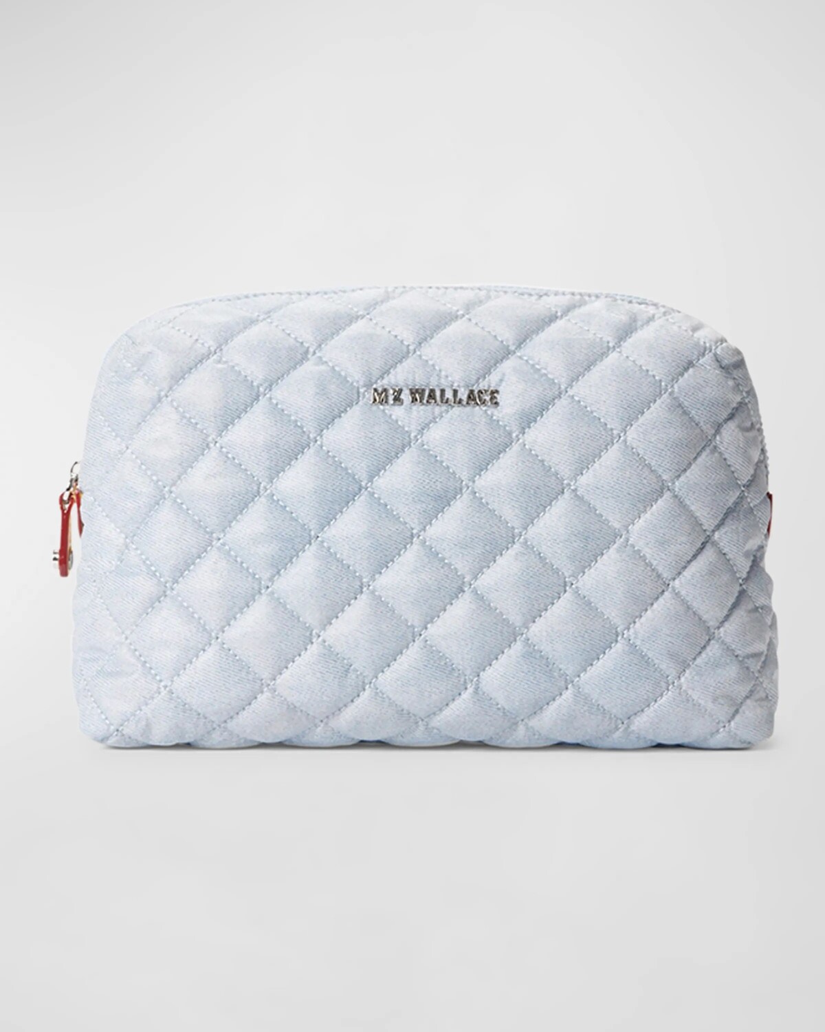 

Джинсовая стеганая косметичка из слюды MZ WALLACE, цвет Medium Blue