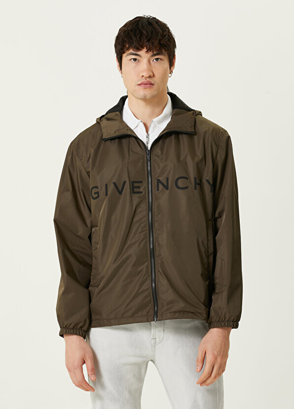 

Хаки пальто с капюшоном Givenchy