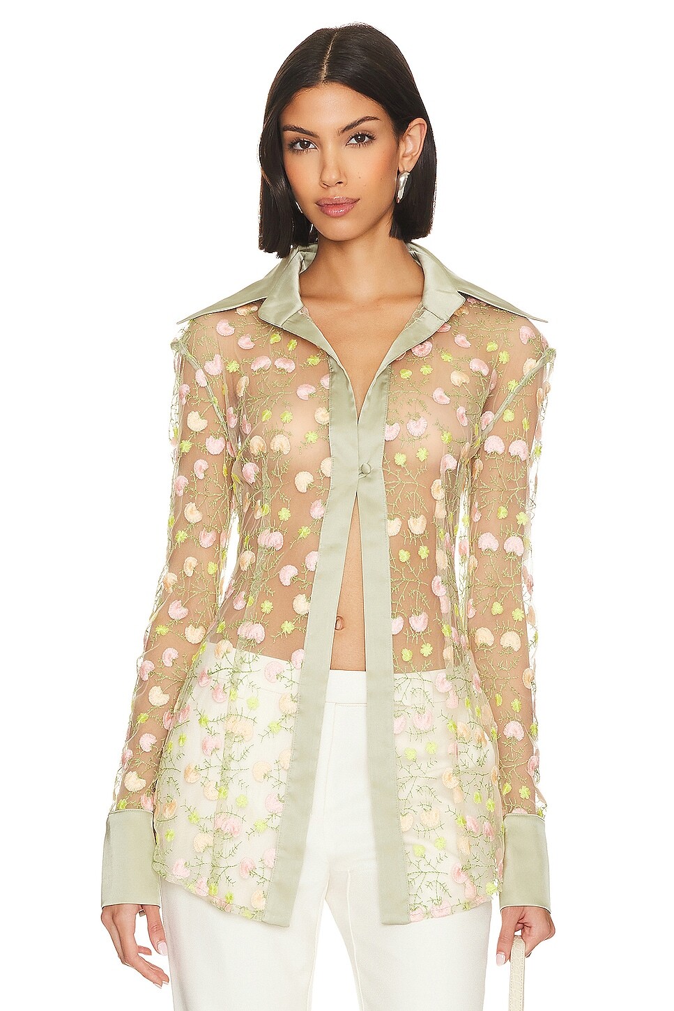 

Рубашка AAIZEL Floral Embroidered Lace, цвет Sage & Pink