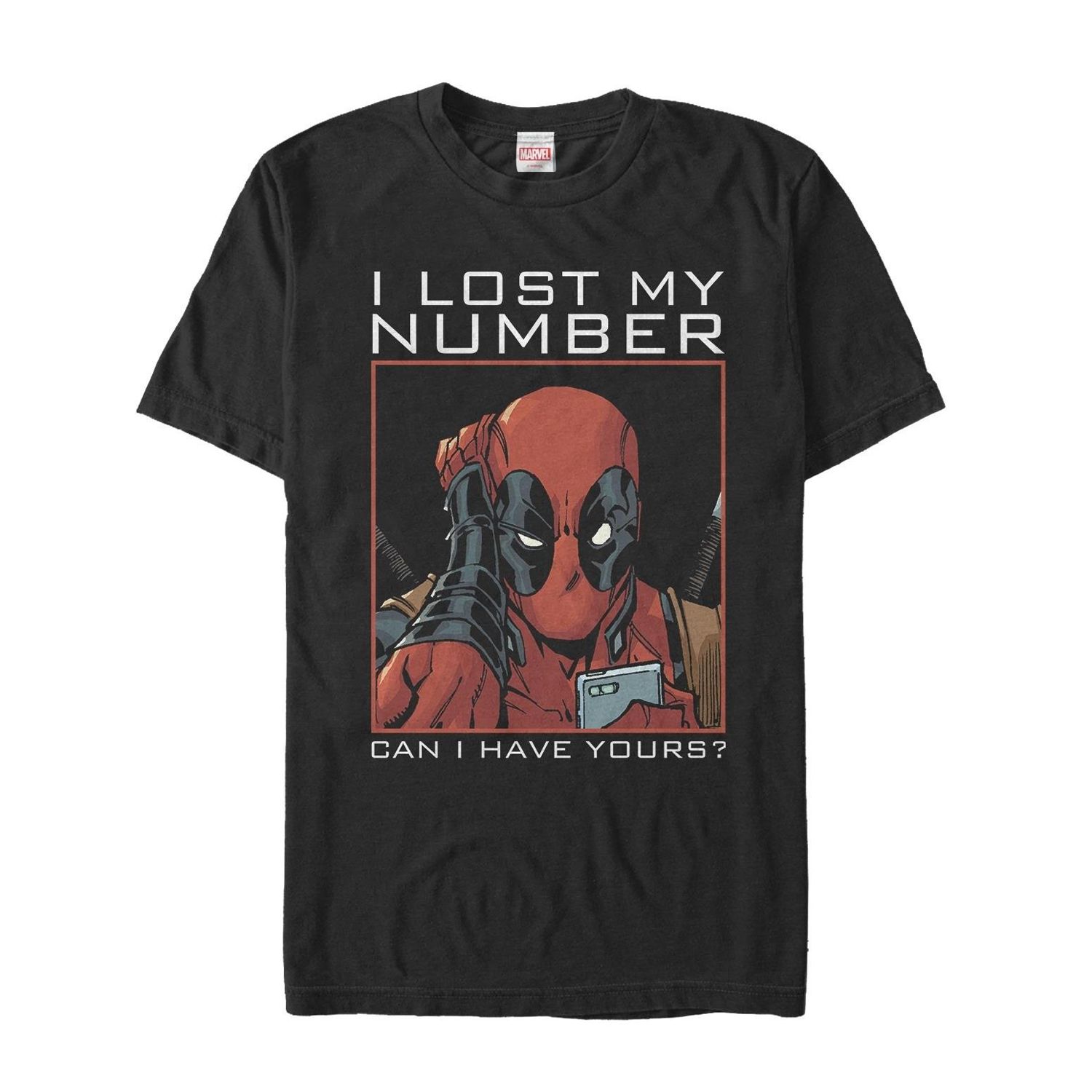 Мужская футболка «Дэдпул» с изображением Дэдпула из комиксов Marvel «Я потерял свой номер» Licensed Character