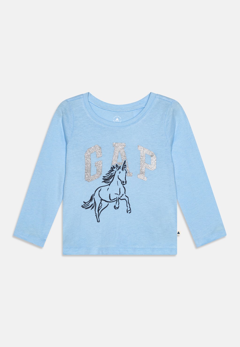 цена футболка с длинными рукавами Toddler Girl Logo GAP, цвет cerulean blue