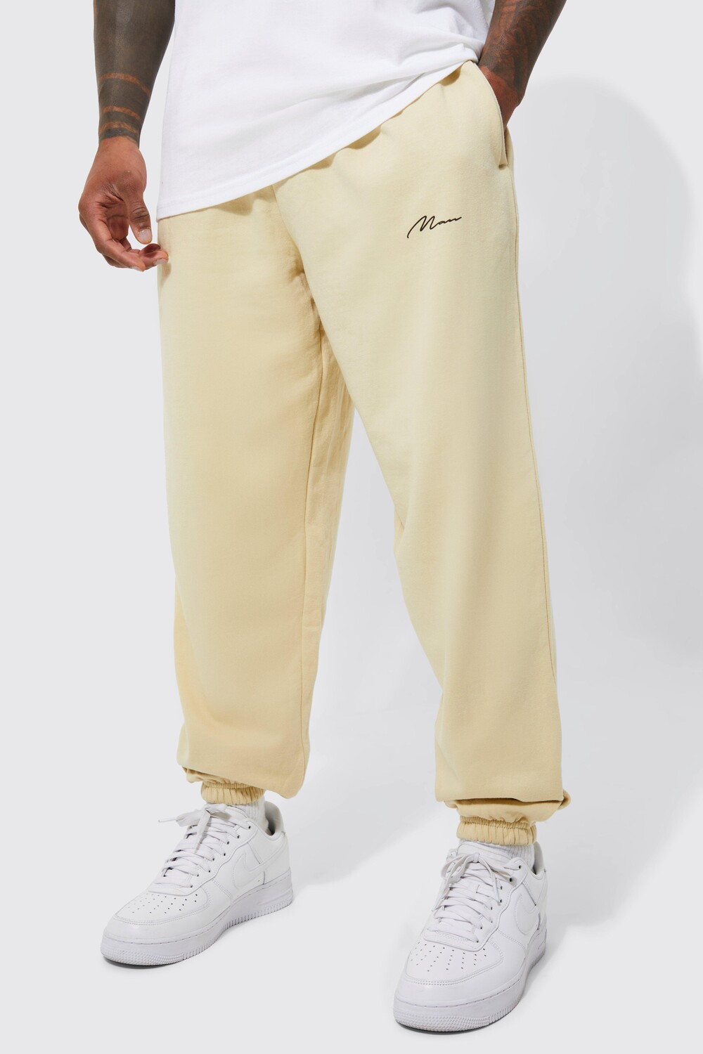

Мужские джоггеры signature оверсайз Boohoo, песочный