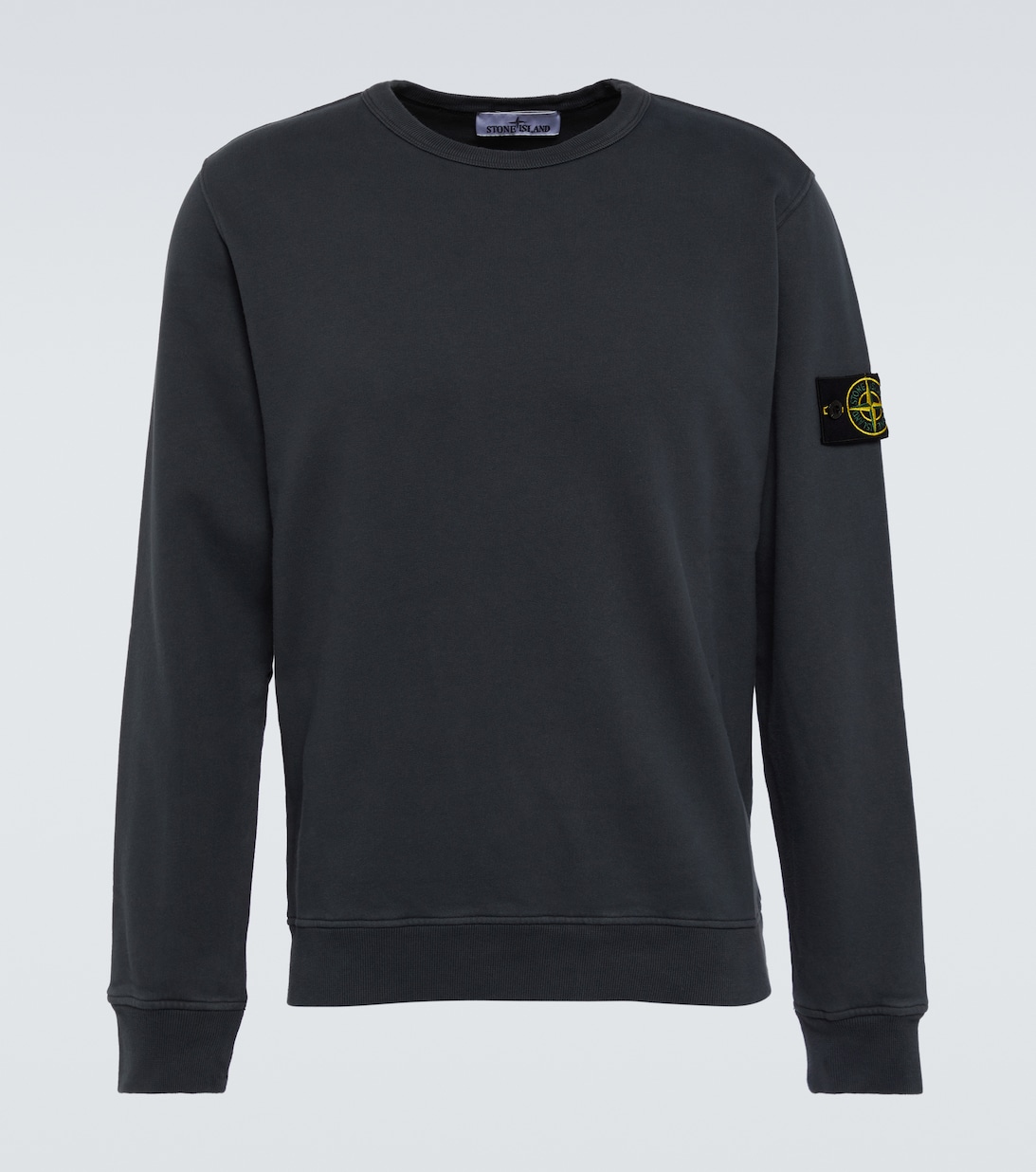 

Хлопковая толстовка с вышивкой Stone Island, серый