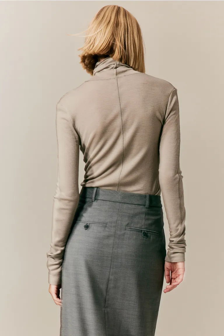 

Юбка-карандаш из смесовой шерсти H&M, серый