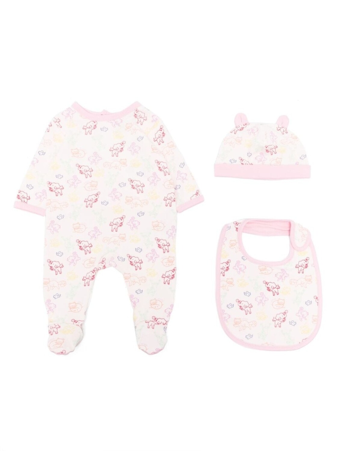 

Kenzo Kids "комплект из пижамы, нагрудника и шапки с принтом", розовый