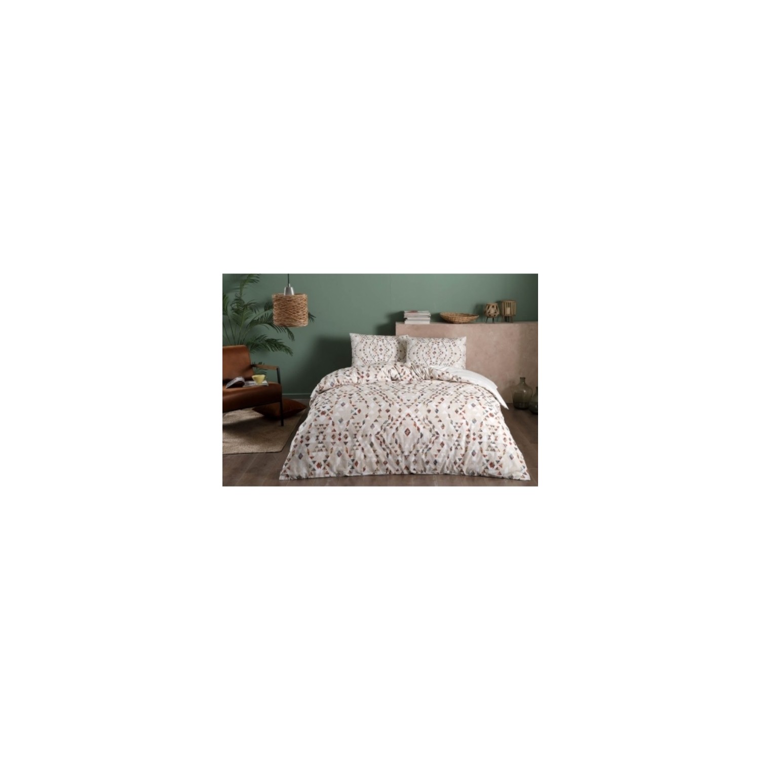 Tac - Комплект постельного белья из бежевого хлопка с двойным хлопковым покрытием Tac