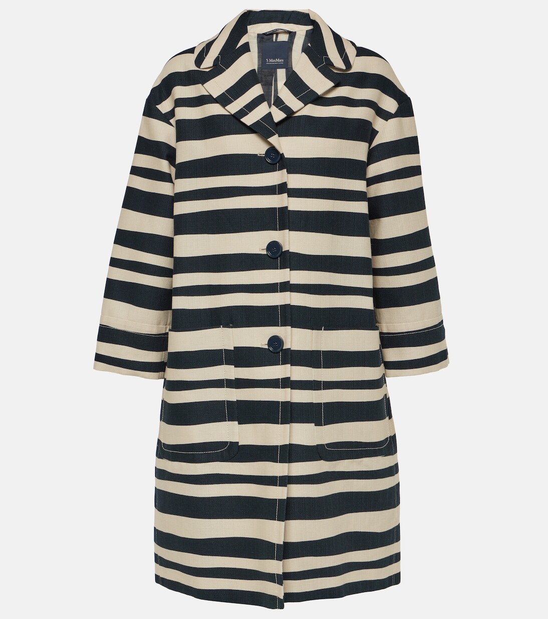 

Пальто rania в полоску из смесового хлопка 'S Max Mara, черный
