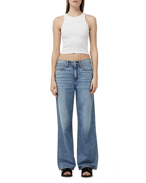 Полулегкие широкие джинсы со средней посадкой Logan rag & bone, цвет Audrey