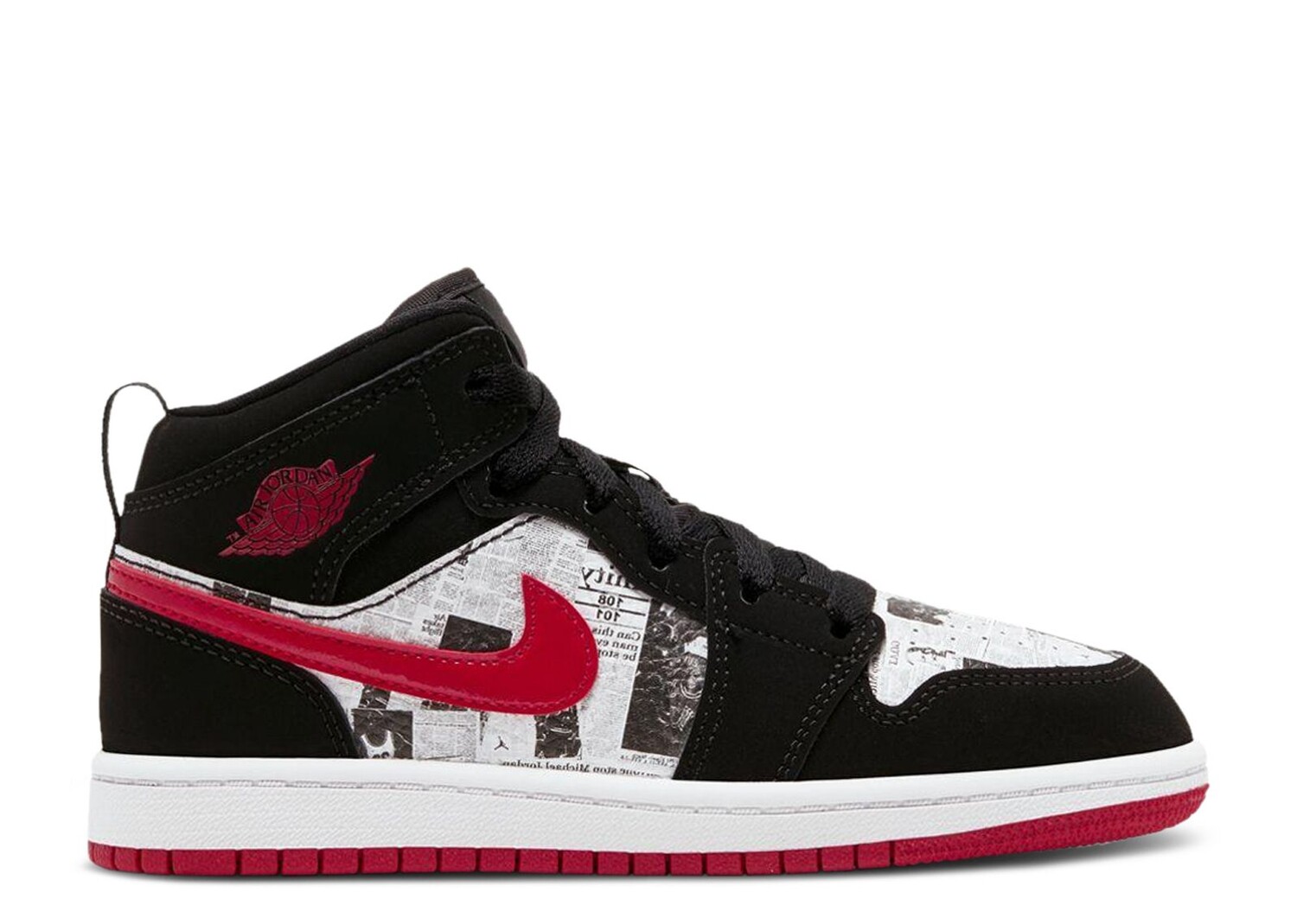 

Кроссовки Air Jordan Air Jordan 1 Mid Se Ps 'Newspaper Air Times', черный