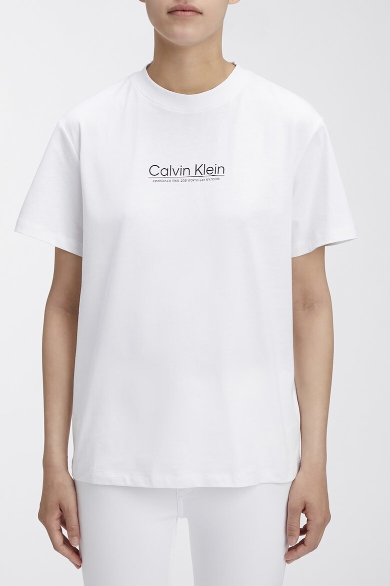 

Хлопковая футболка с логотипом Calvin Klein, белый