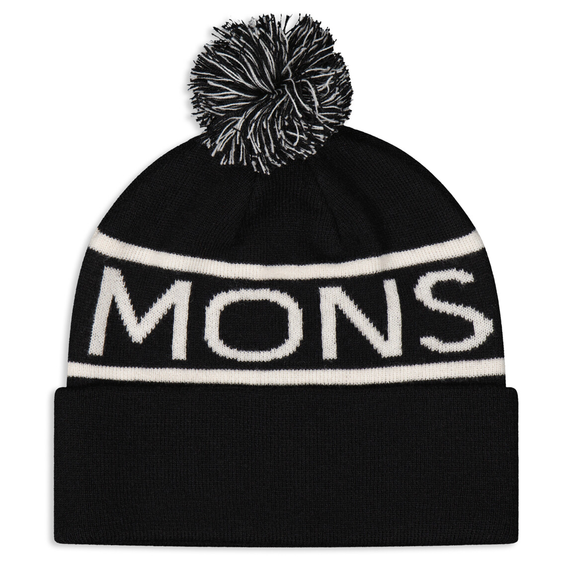 Кепка Mons Royale McCloud Pom Pom Merino Beanie, цвет Black/White