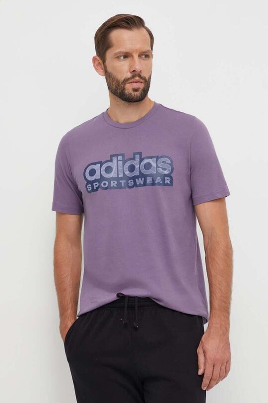 

Хлопковая футболка adidas, фиолетовый