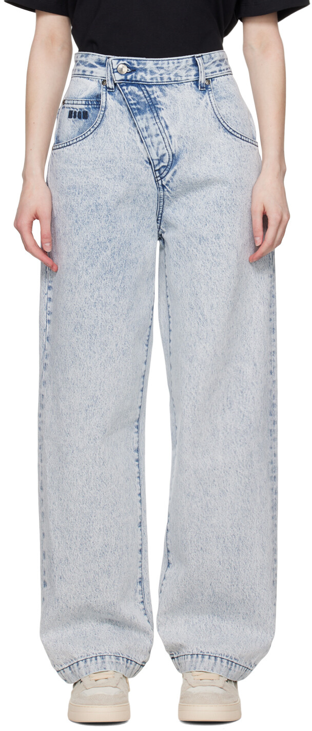 

Синие джинсы с косой юбкой Msgm