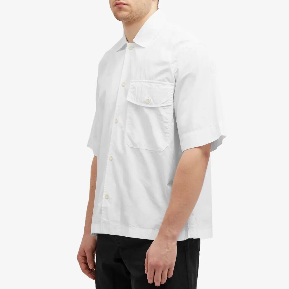 цена Mhl By Margaret Howell Рубашка с короткими рукавами и плоскими карманами, белый