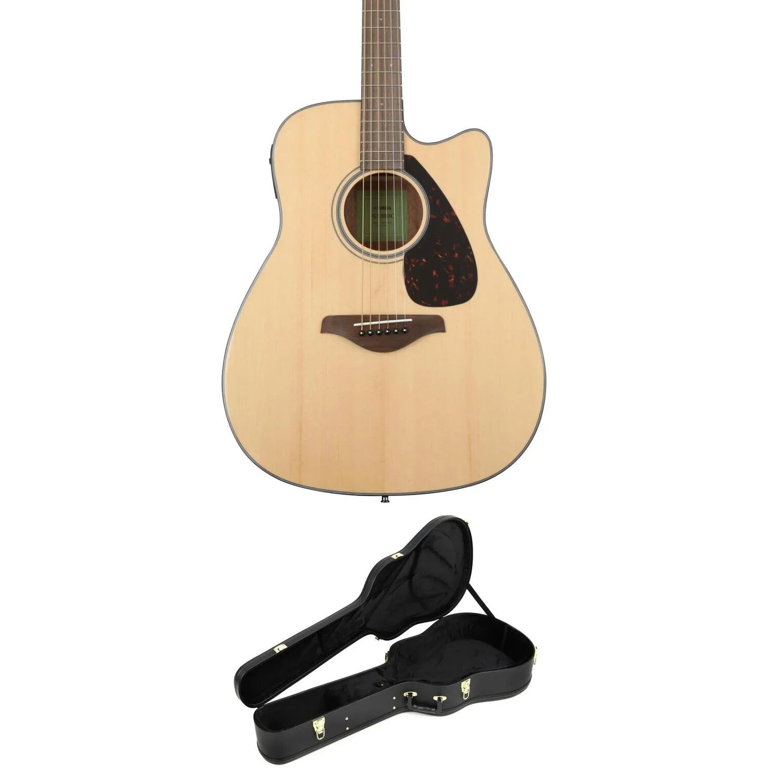 

Yamaha FGX800C Dreadnought в вырезе с футляром — натуральный