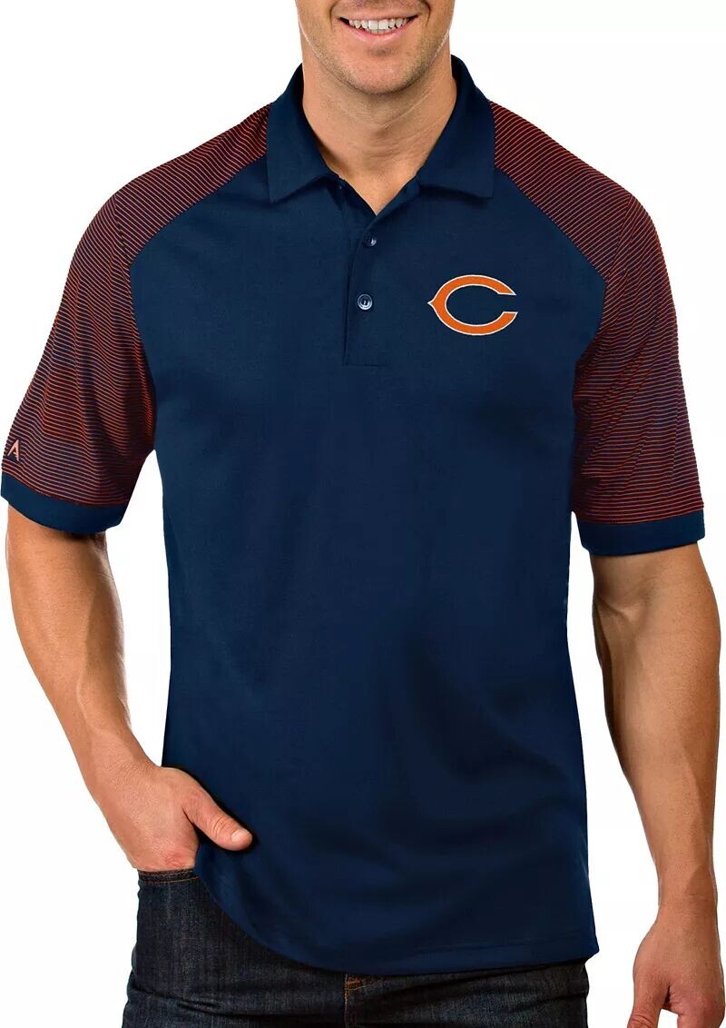 

Мужская рубашка-поло Antigua Chicago Bears Engage темно-синего цвета