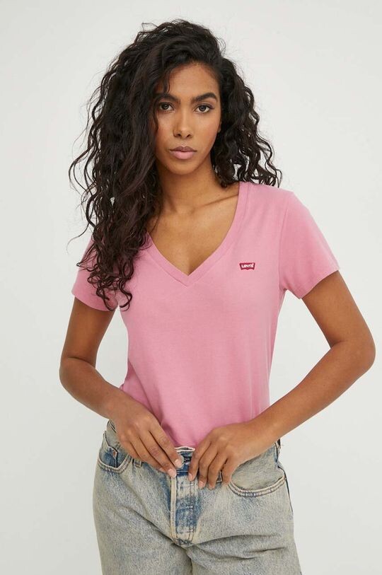 

Хлопковая футболка Levi's, розовый