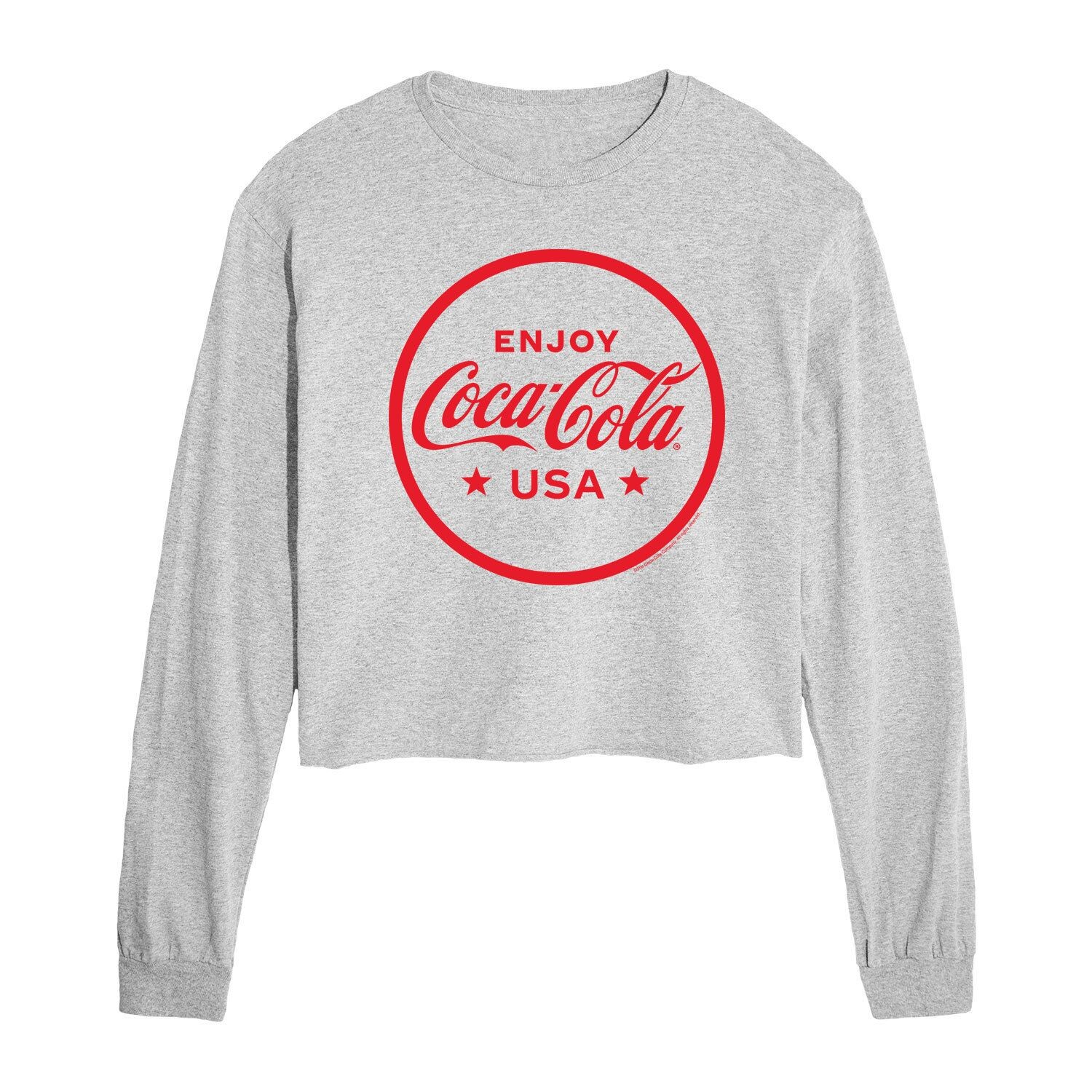 

Укороченная футболка с длинными рукавами и рисунком Coca-Cola Emjoy Coke для юниоров Licensed Character, серый