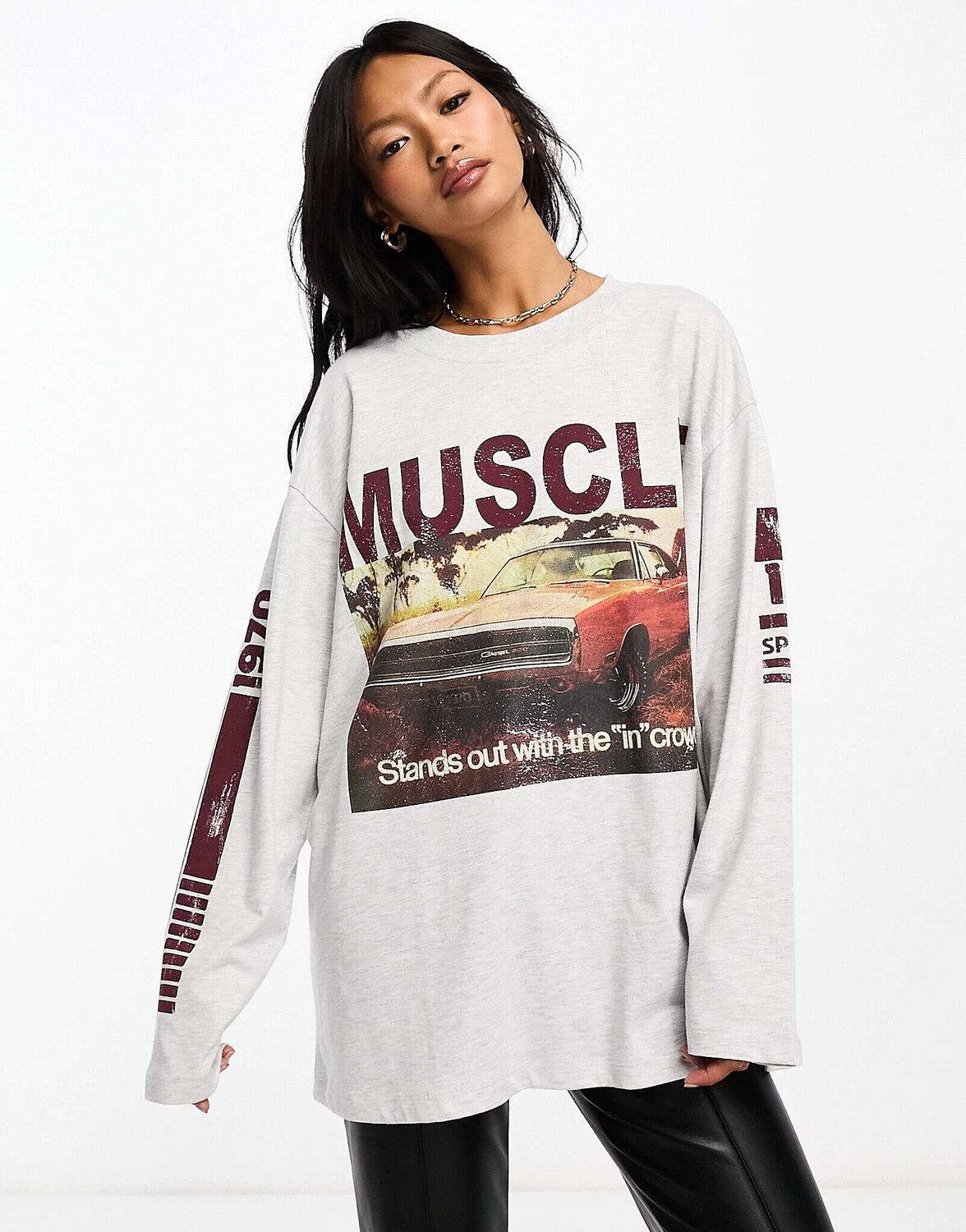 

Топ с длинными рукавами и логотипом маслкара ASOS