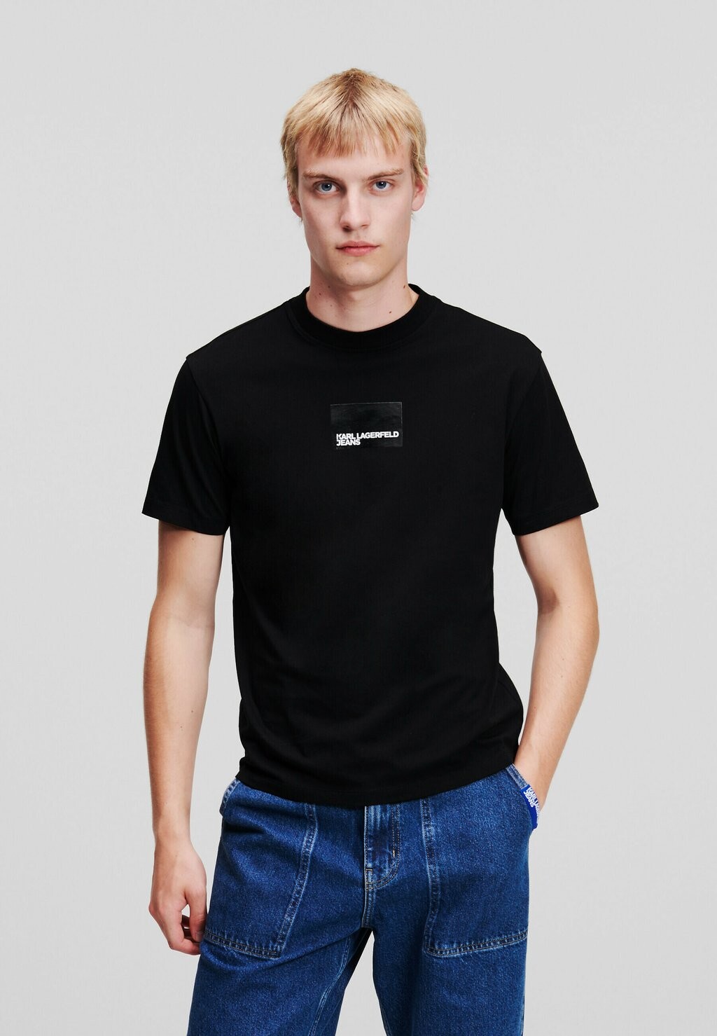 

Футболка с принтом ФУТБОЛКА REGULAR SHORT SLEEVE LOGO TEE Karl Lagerfeld, черная, Черный