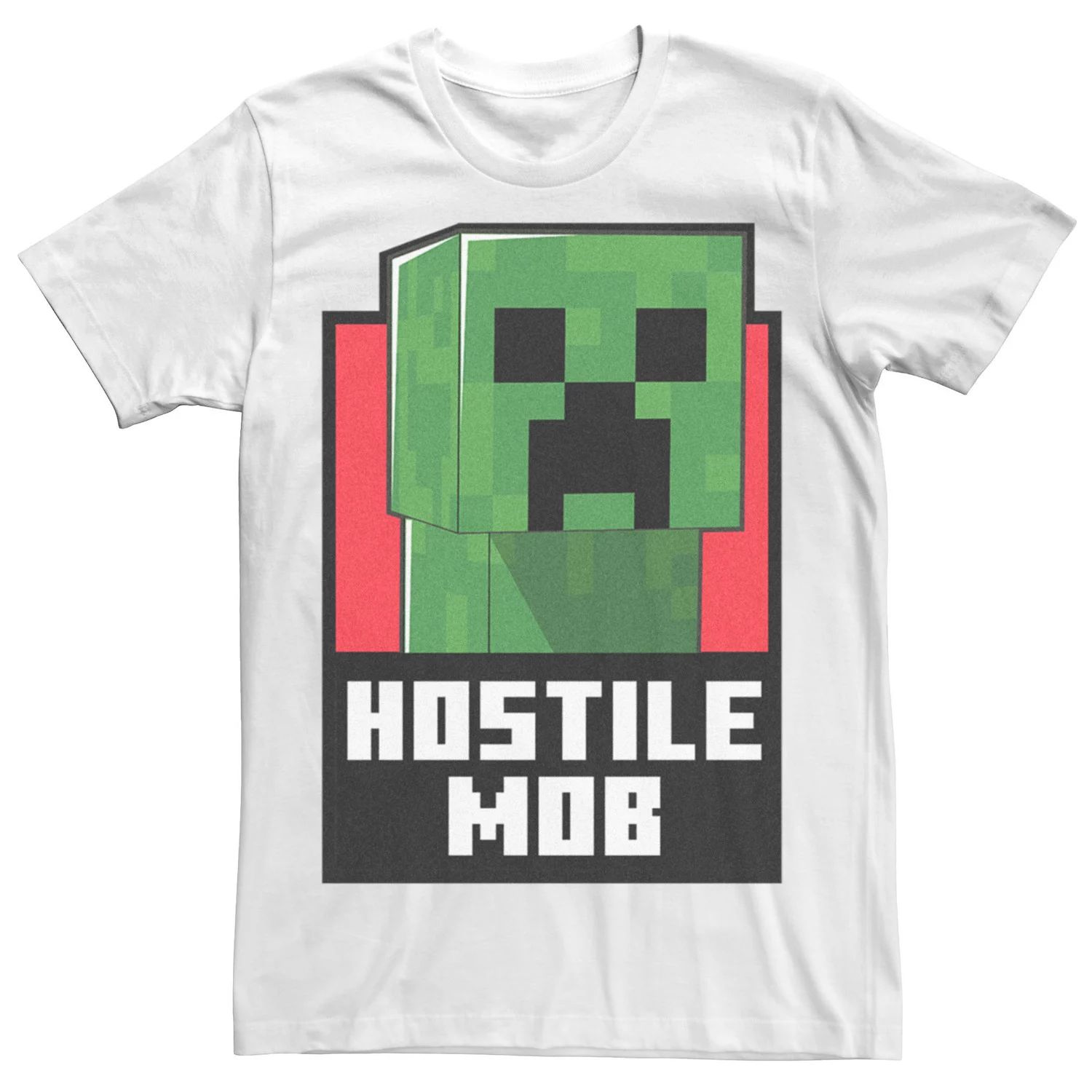 Мужская футболка Minecraft Hostile Mob Creeper Face Licensed Character футболка minecraft – hostile baby mobs черная