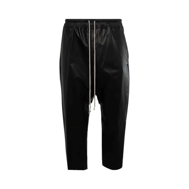 

Брюки Rick Owens Leather Drawstring Cropped 'Black', черный