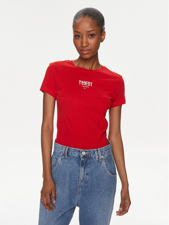 

Футболка узкого кроя Tommy Jeans, красный