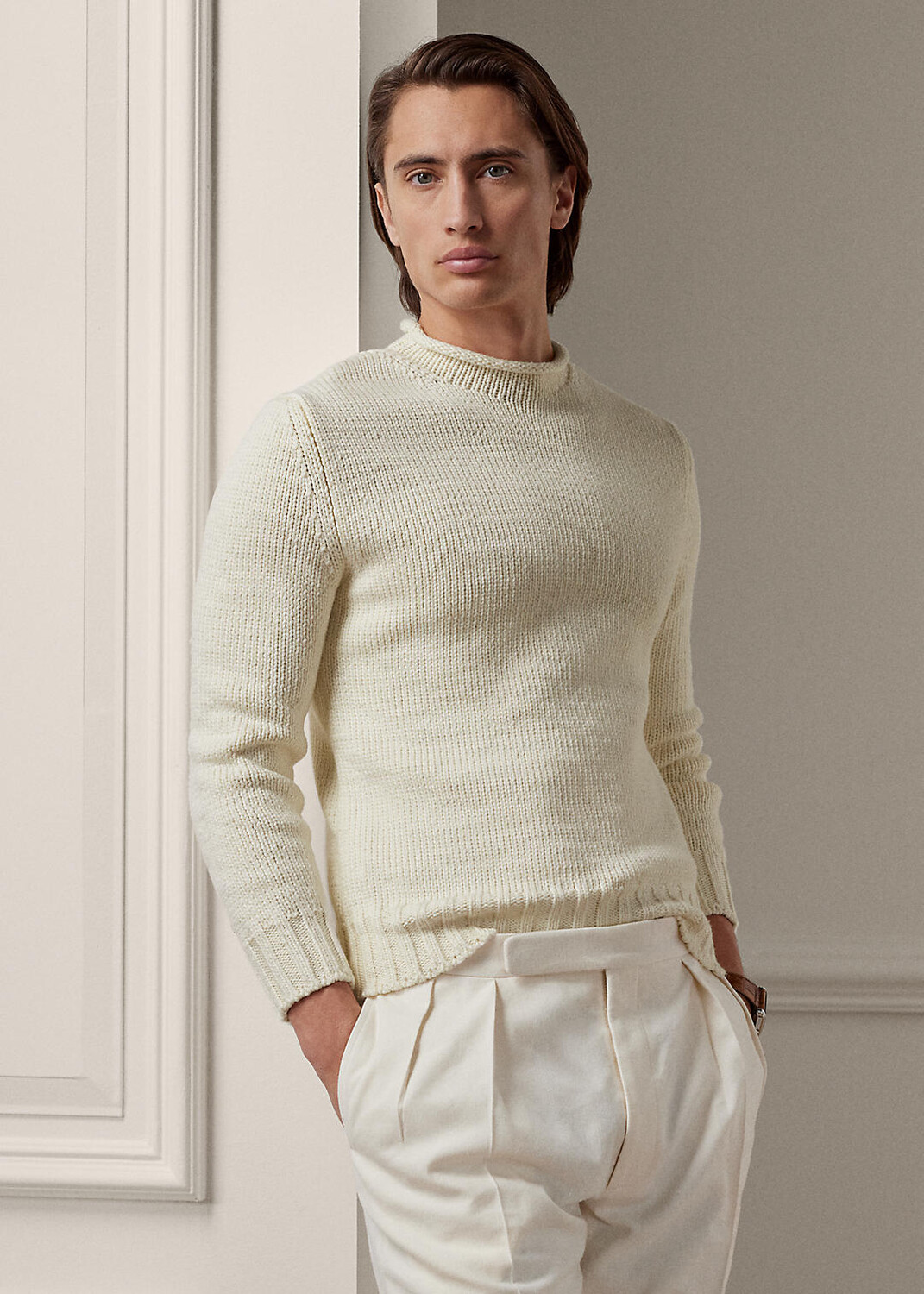 

Свитер с высоким воротником из смесового хлопка Ralph Lauren