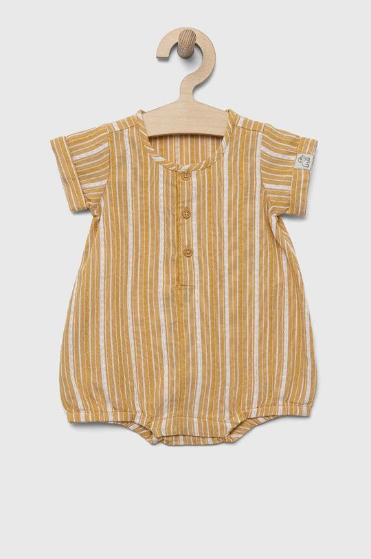 Хлопковые рамперы для новорожденных United Colors of Benetton, желтый хлопковая юбка для новорожденных united colors of benetton серый