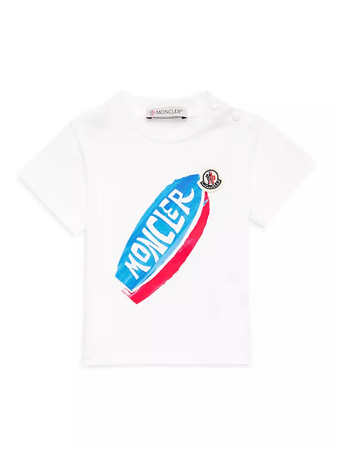 

Футболка с доской для серфинга для малышей и маленьких мальчиков Moncler, белый