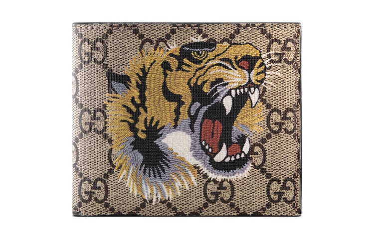 

Бумажник Gucci Bifold GG Supreme, бежевый/коирчневый/желтый