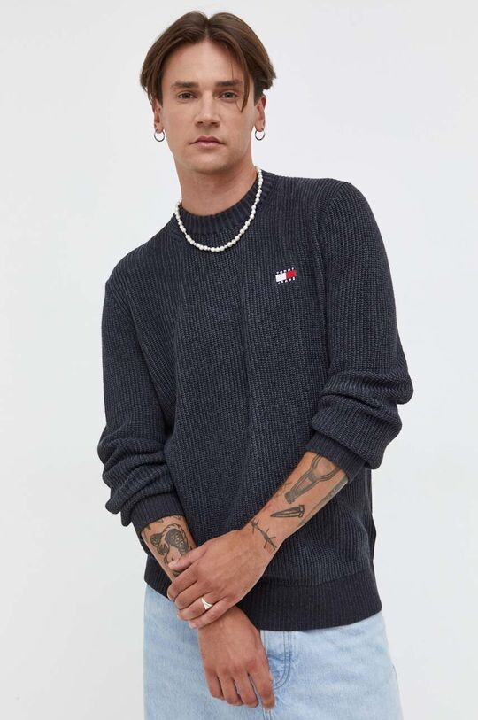 

Хлопковый свитер Tommy Jeans, черный