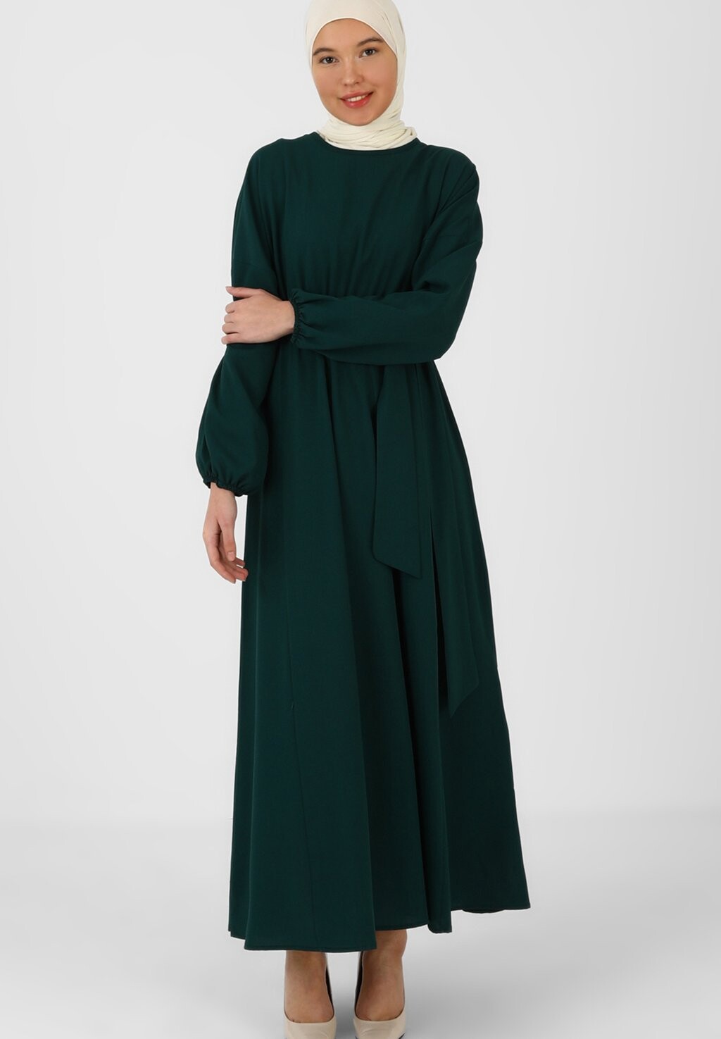 

Платье длинное Crew Neck-Modest-Tavin Modanisa, цвет dark green