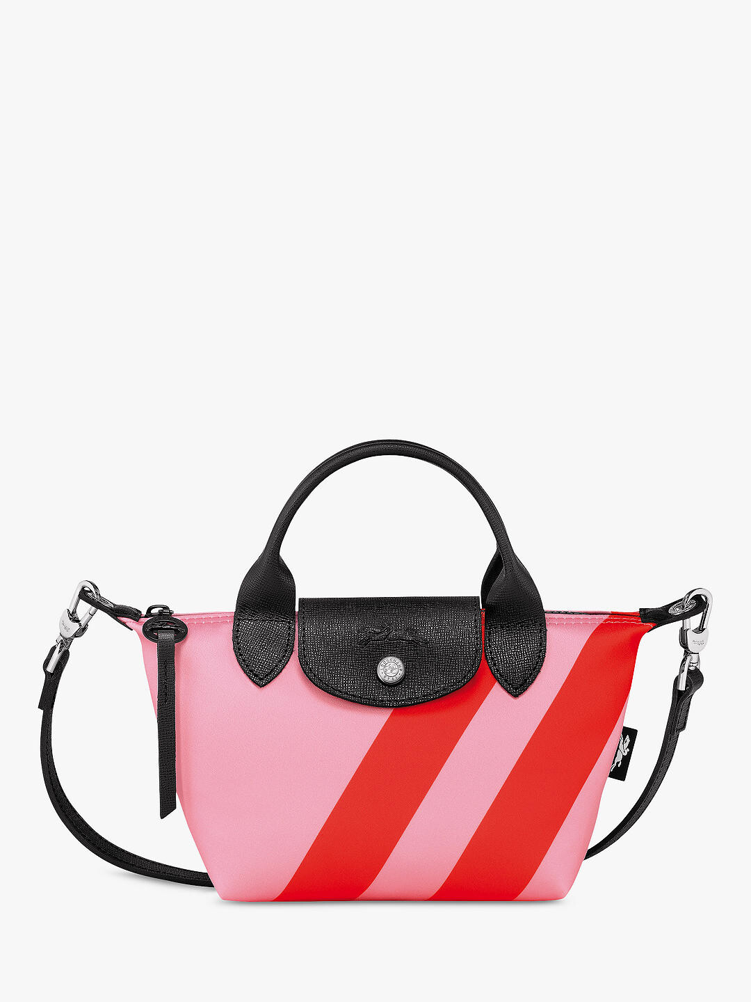 

Миниатюрная сумка через плечо Longchamp Le Pliage Stripe, розовый/оранжевый