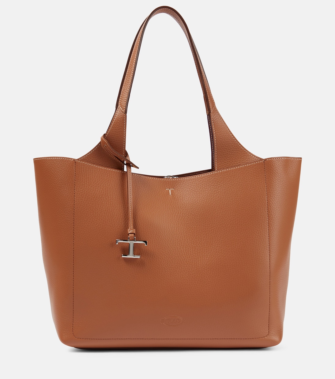 цена Кожаная сумка-тоут среднего размера Tod'S, коричневый